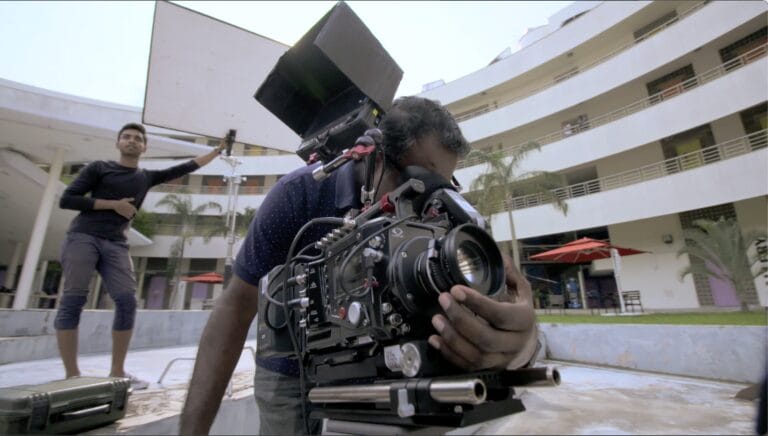 Senthil.m, a Singaporean Cinematographer setting up a shot with Phantom Flex 4k high speed camera Screenshot