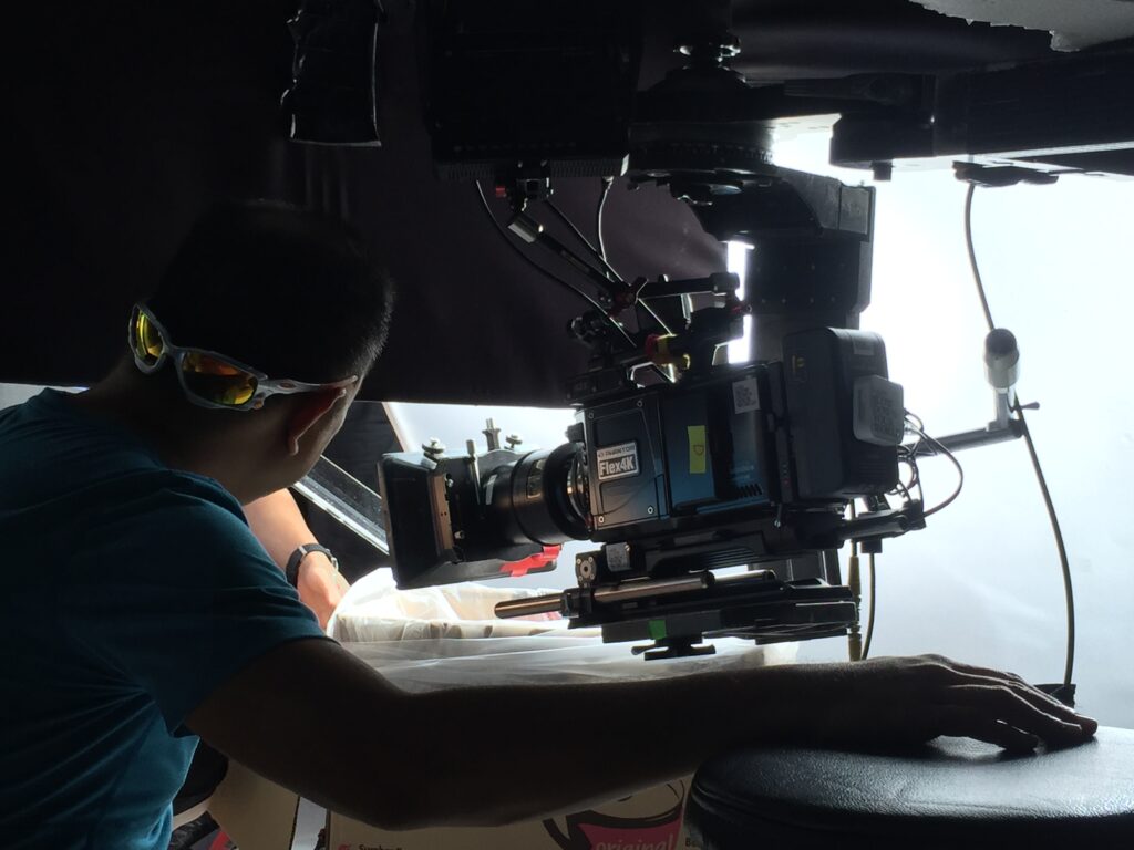Phantom Flex 4K high-speed camera on set for a food commercial in Kuala Lumpur