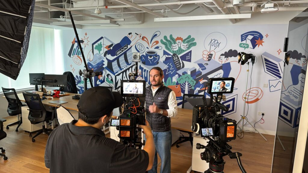 Behind the scenes of a two-camera corporate video production for EBANX in Singapore